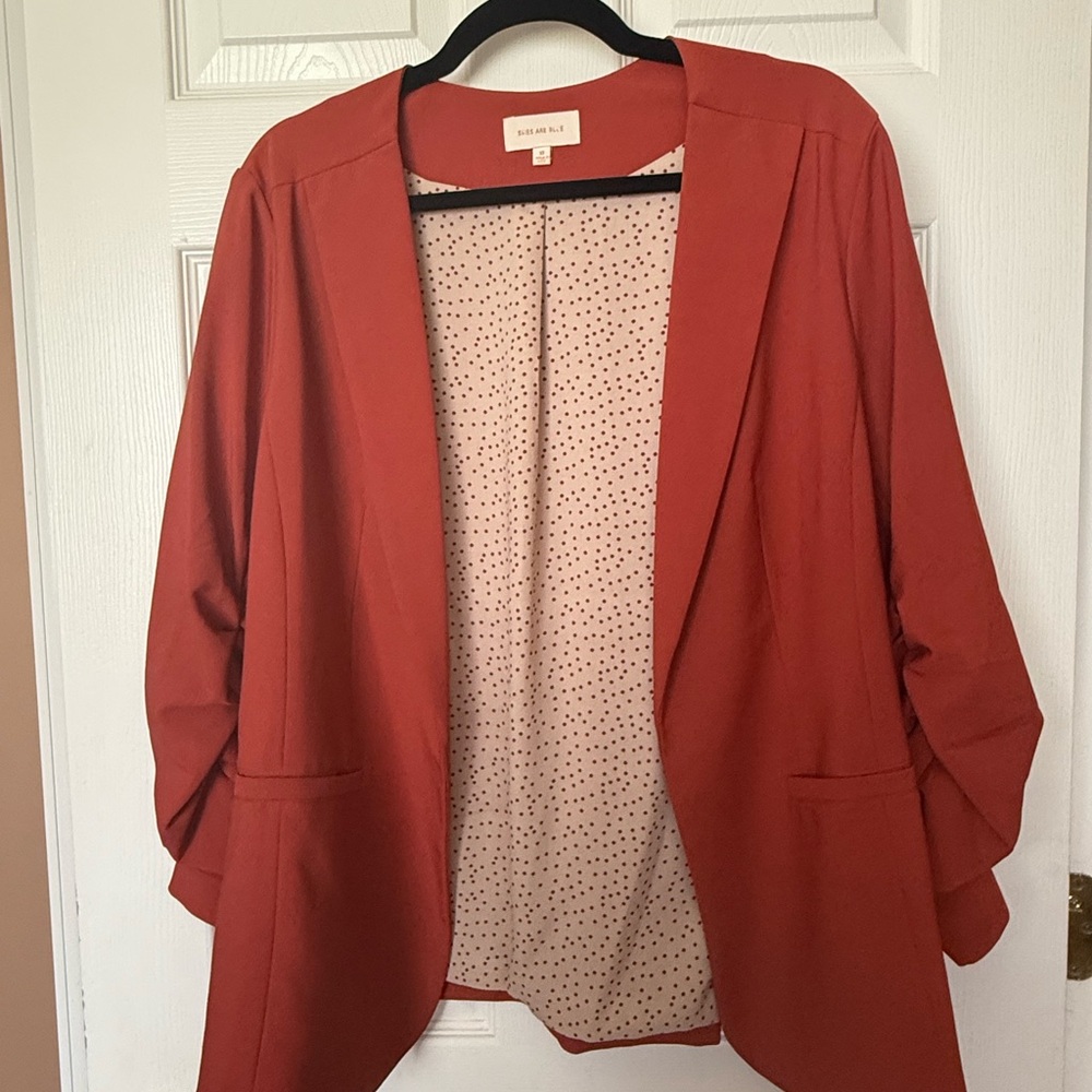 Skies Are Blue Orange Blazer Relaxed Fit Lightweight